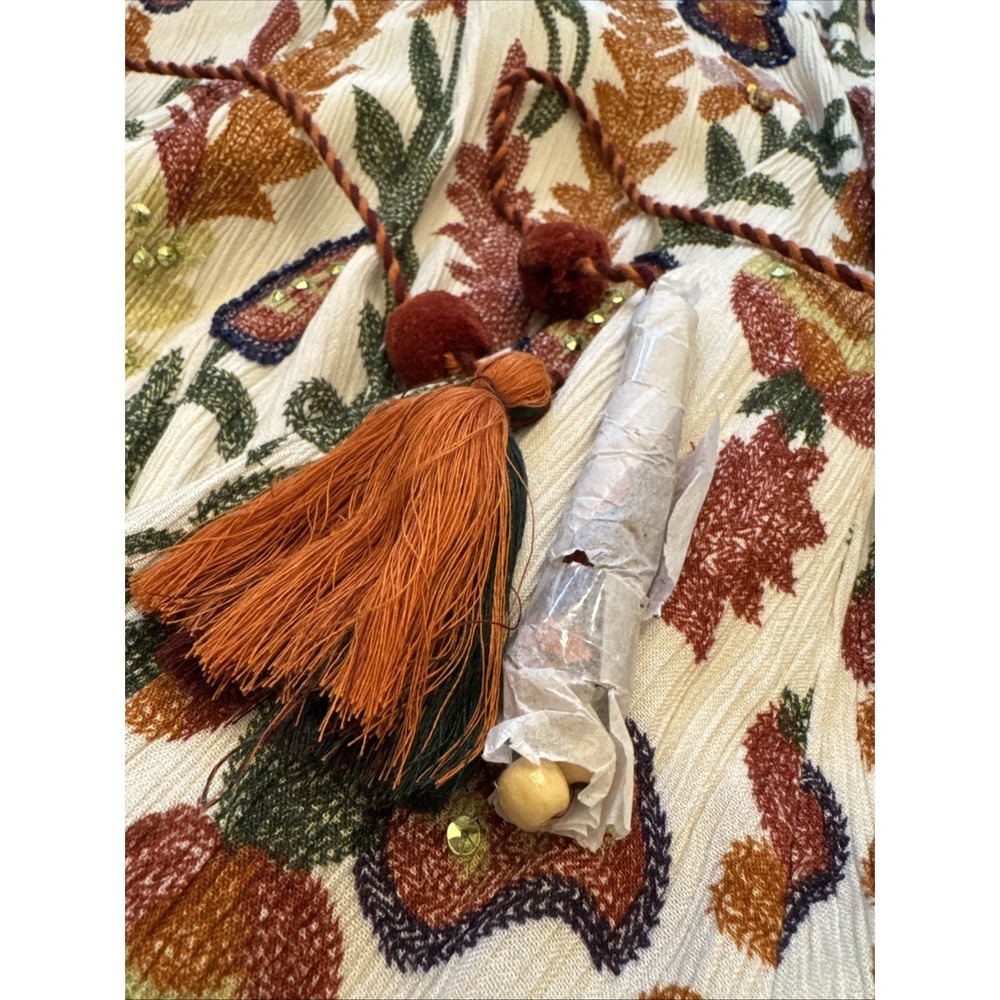 Soft Surroundings Small Boho Colorful Embellished Sequin Maxi Skirt Earthy NWOT - Picture 6 of 9